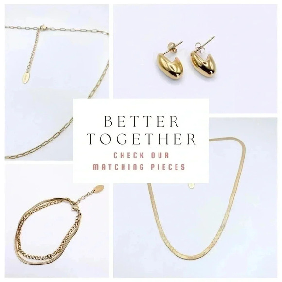 MICHELE 3mm Flat Dainty Snake Chain Necklace | 18k Gold Plated - Picture 6 of 6